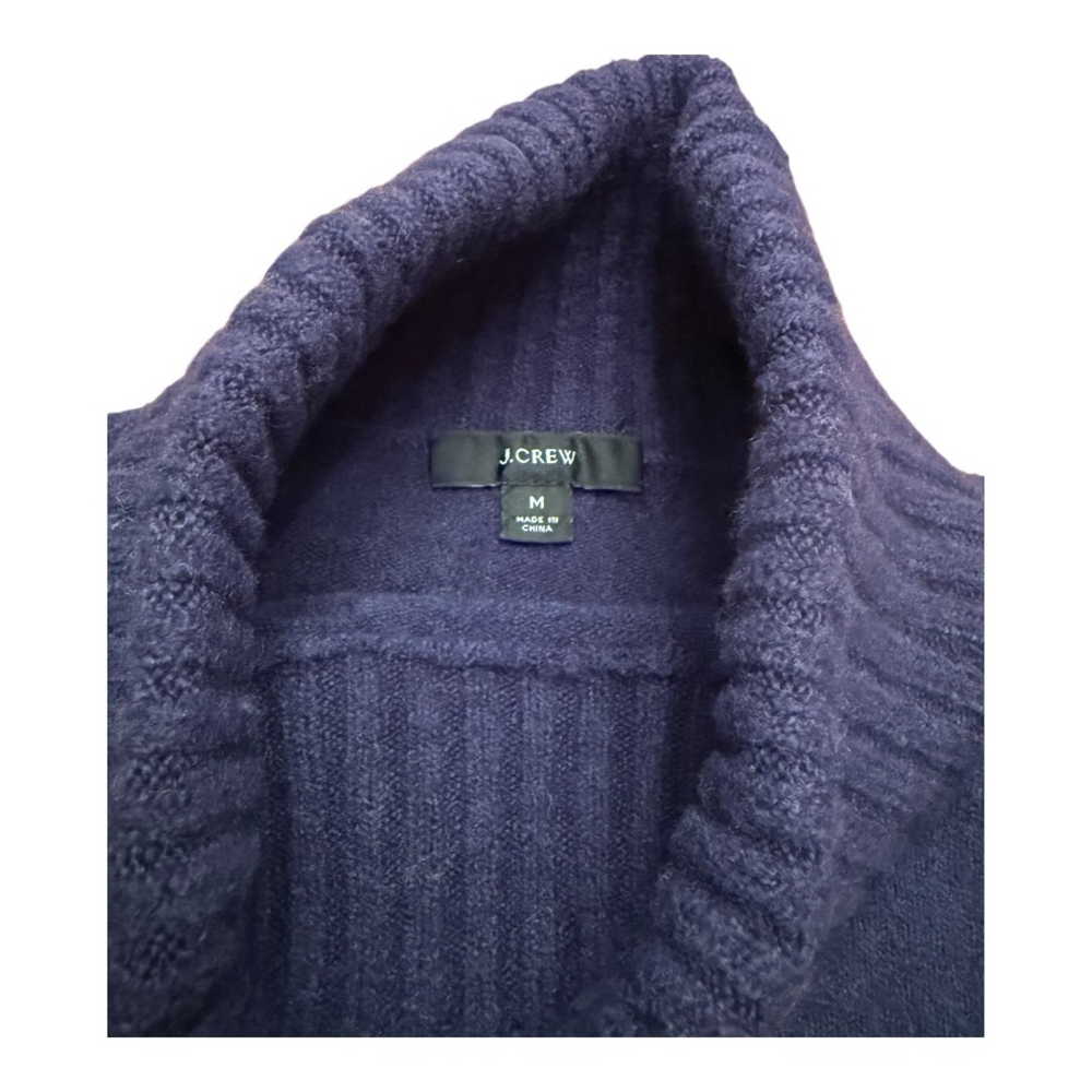 J.Crew Supersoft Navy Multistriped Turtleneck Sweater M - Picture 5 of 13